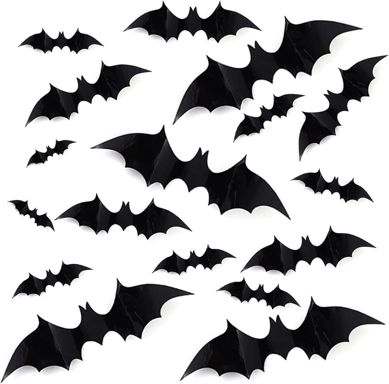 3D Halloween Bat Wall Decor Set, 28PCS Black PVC Bat Wall Stickers, DIY Scary Flying Bats Decorations for Walls, Windows, Doors & Party Backdrops, Reusable Halloween Home Decor